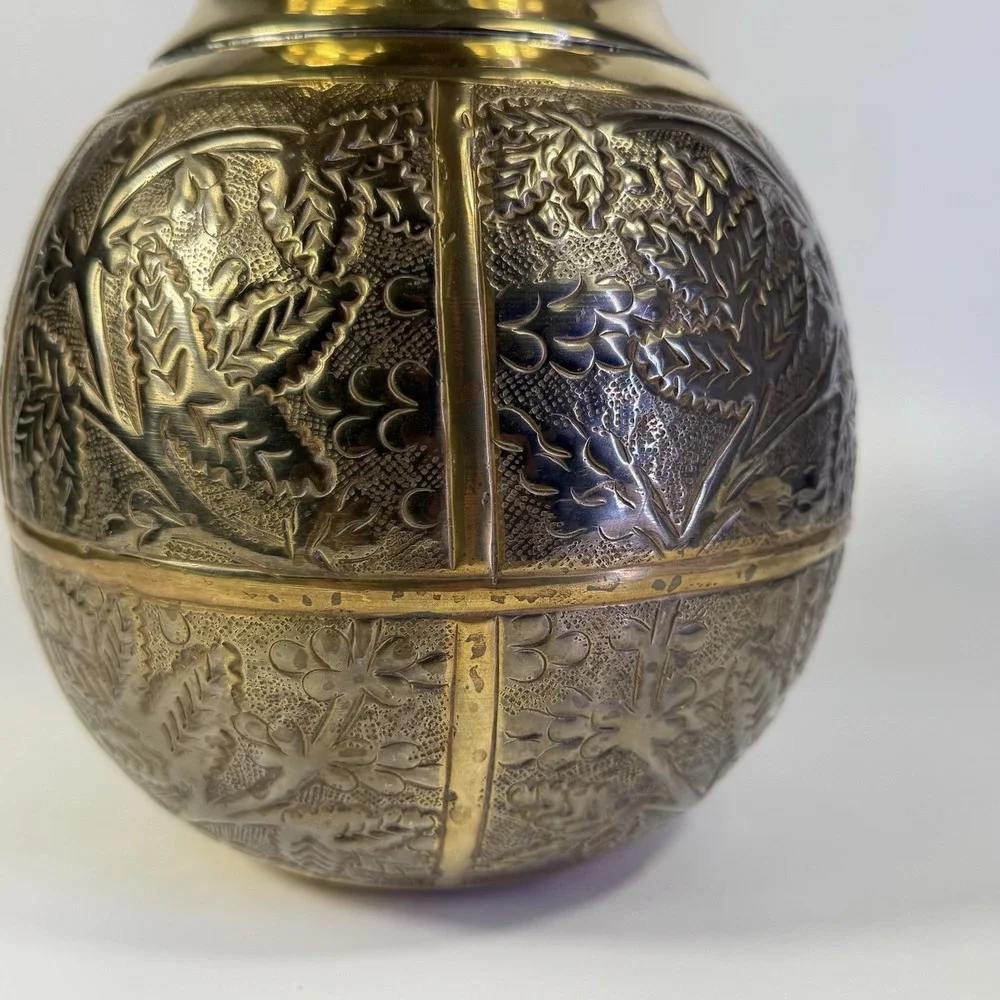 Vintage Handmade Brass Pot Vase‎ 10